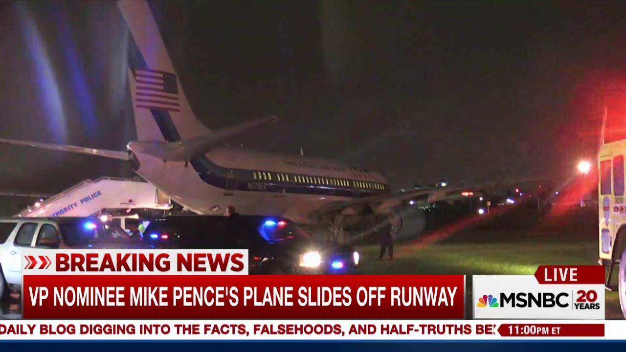 Mike Pence's plane slides off NYC runway