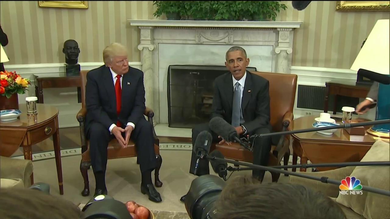 Trump, Obama Meet at White House As Transition Process Continues