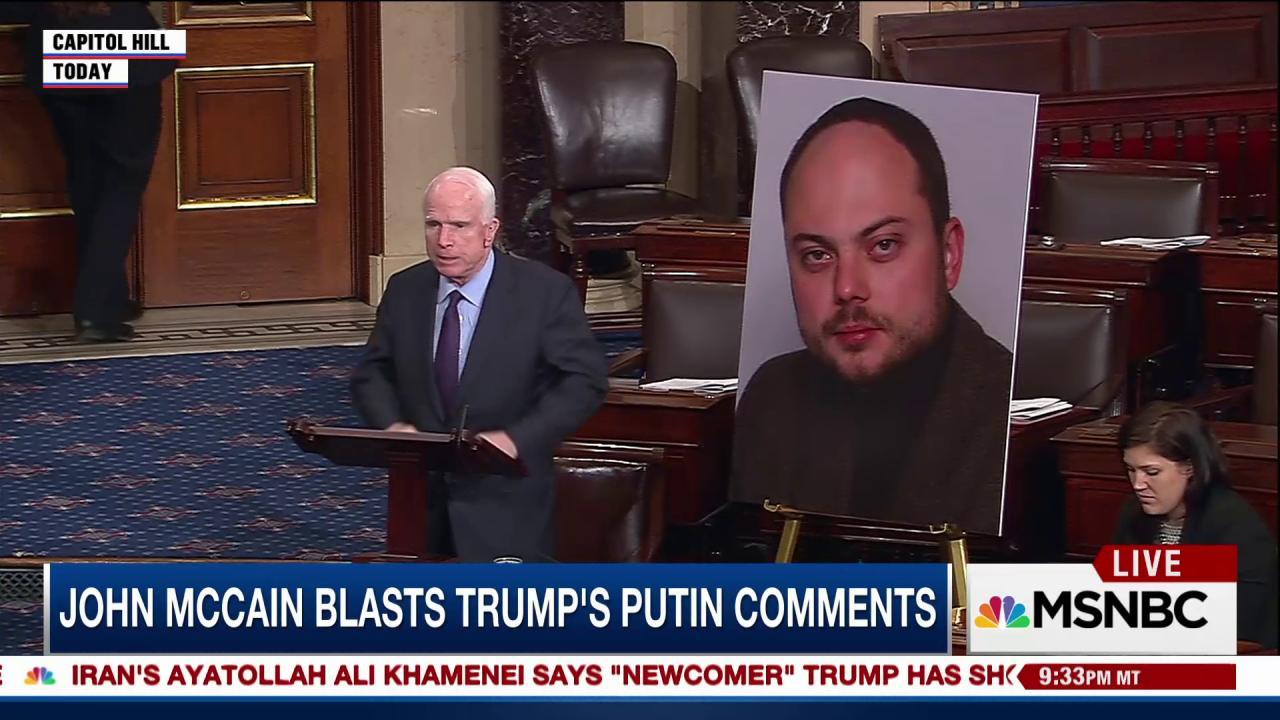McCain blasts Trump comments, calls Putin a 'butcher & thug'