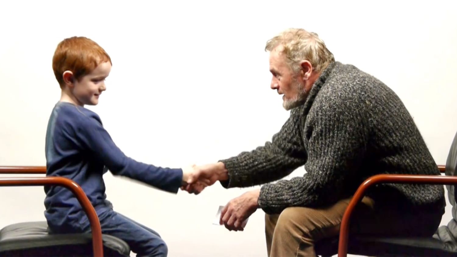 Man and boy, separated by 57 years in age, answer life's questions in sweet video