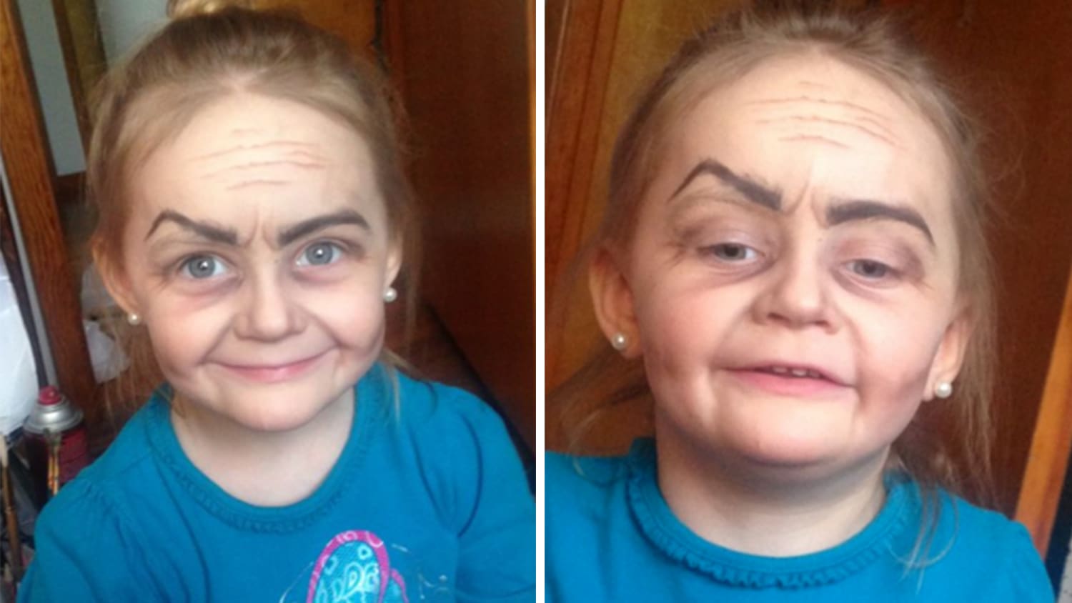 Toddler turned into little old lady by makeup-wielding ...