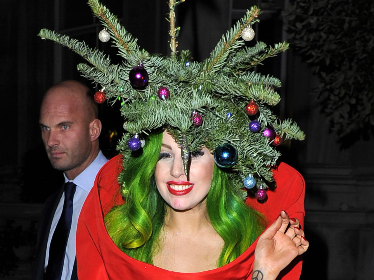 Our present to you: Lady Gaga dressed as a Christmas tree - TODAY.com