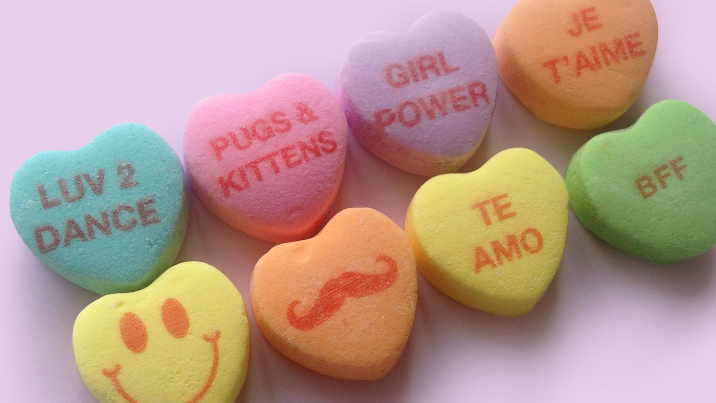 Valentine candy hearts have puppy and kitty love this year