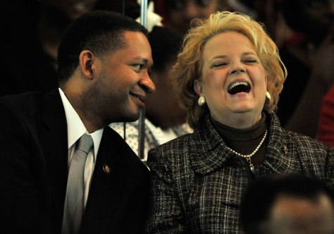 Image: Rep. Artur Davis, D-Ala., with Peggy Wallace-Kennedy