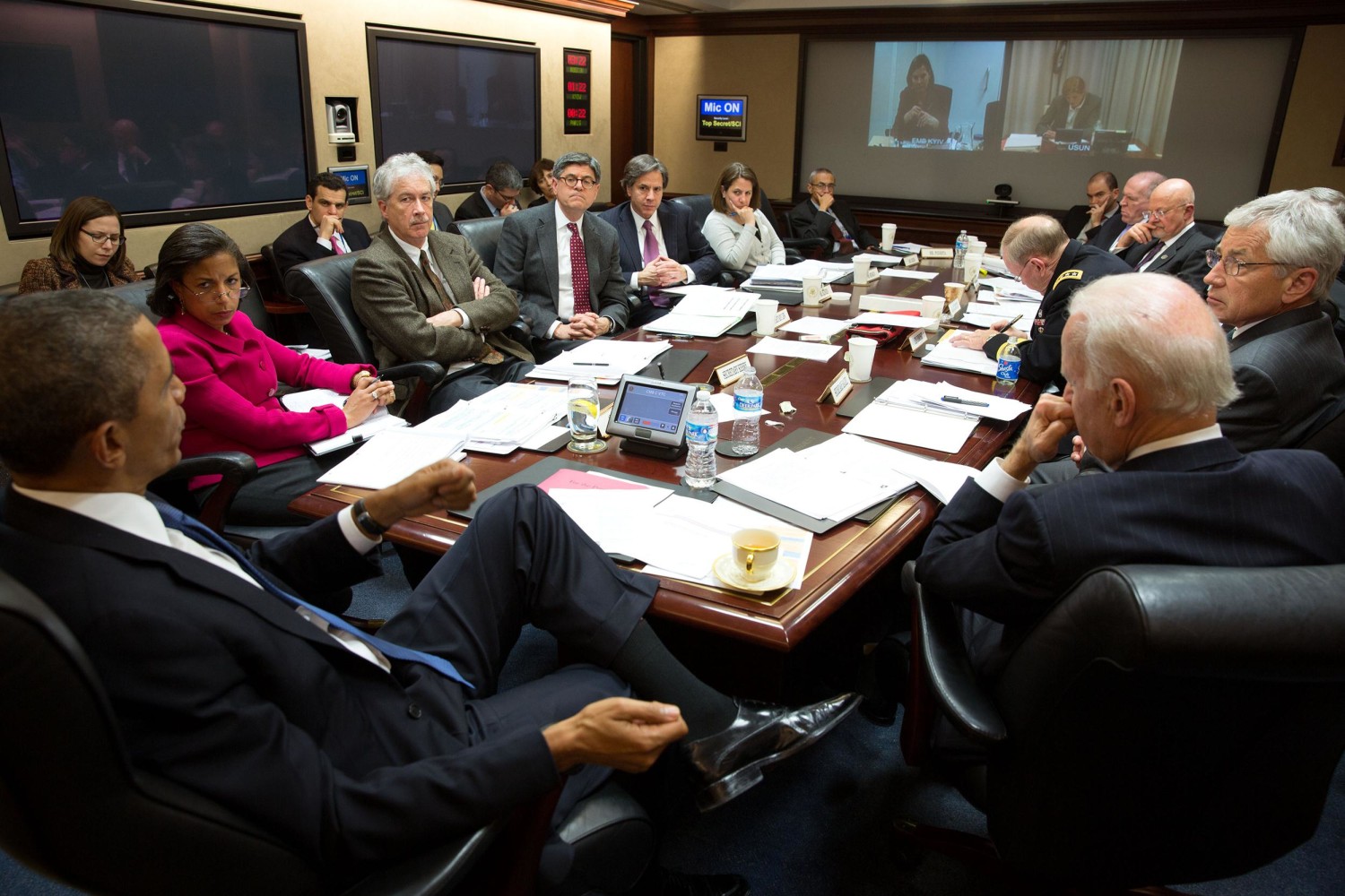 Image: President Barack Obama convenes a National Security Council meeting in the Situation Room