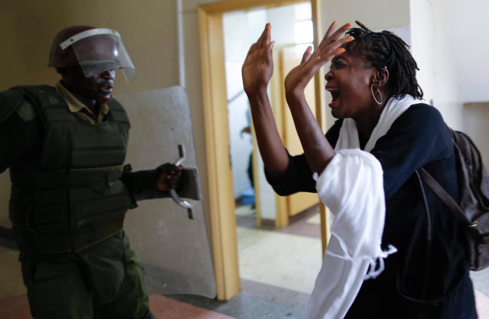 Image: Kenyan university students protest against proposed increase of school fee