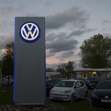 Image: Logo of German carmaker Volkswagen is seen at a VW dealership in Hamburg