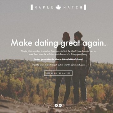 Dating Site Matches Americans Fleeing Trump With Canadians
