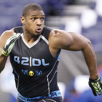 Image: Michael Sam at the 2014 NFL Combine