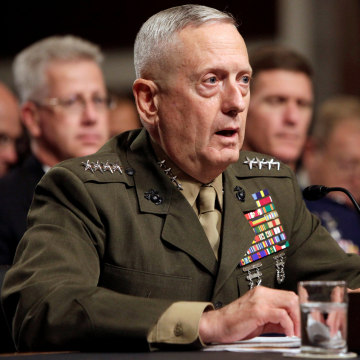 Image: File picture of Gen. James Mattis testifying before the Senate Armed Services Committee hearing