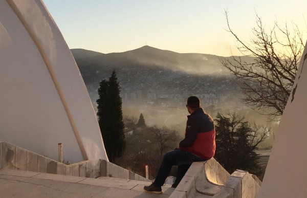 Image: Dimitri looks out over the Macedonian town of Veles