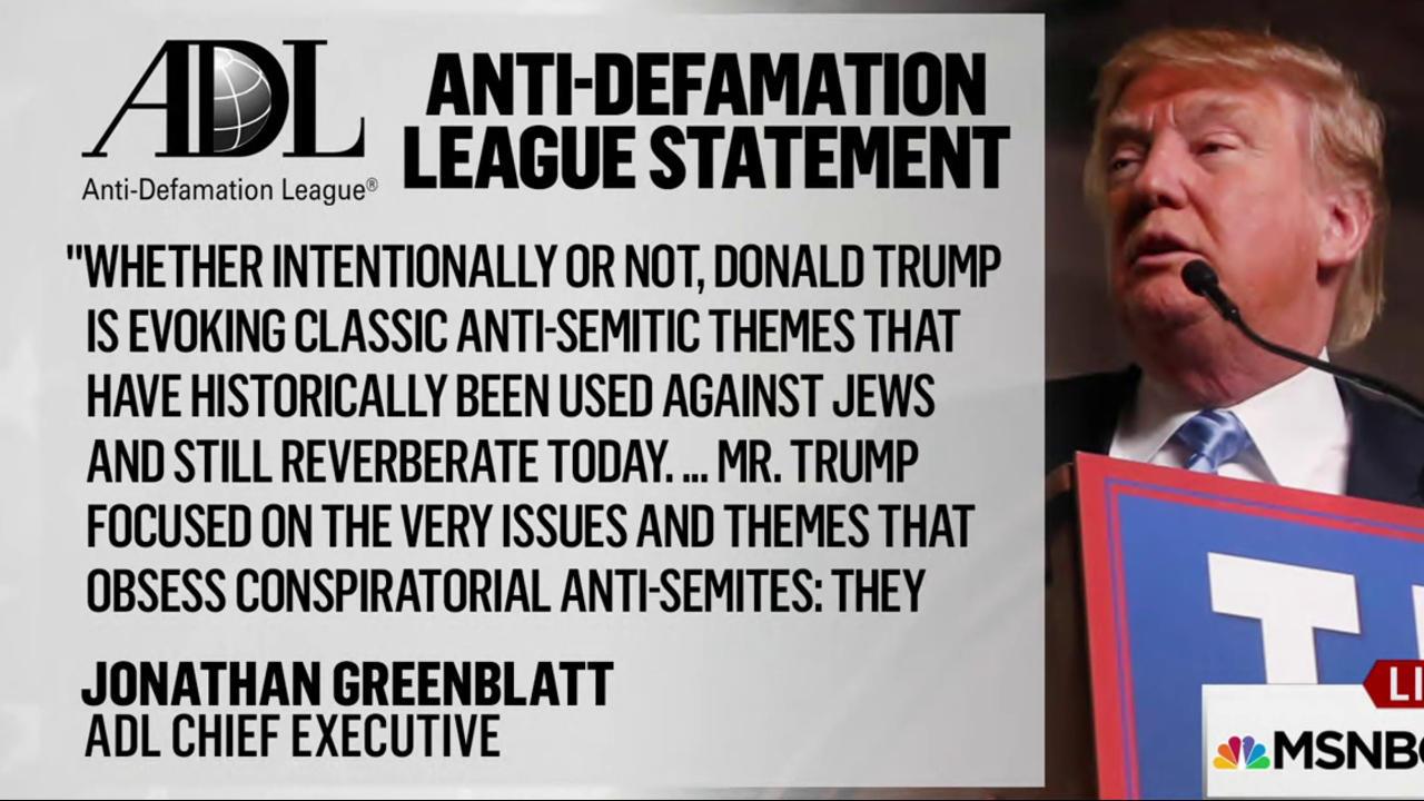 Trump accused of 'evoking classic anti-Semitic themes'
