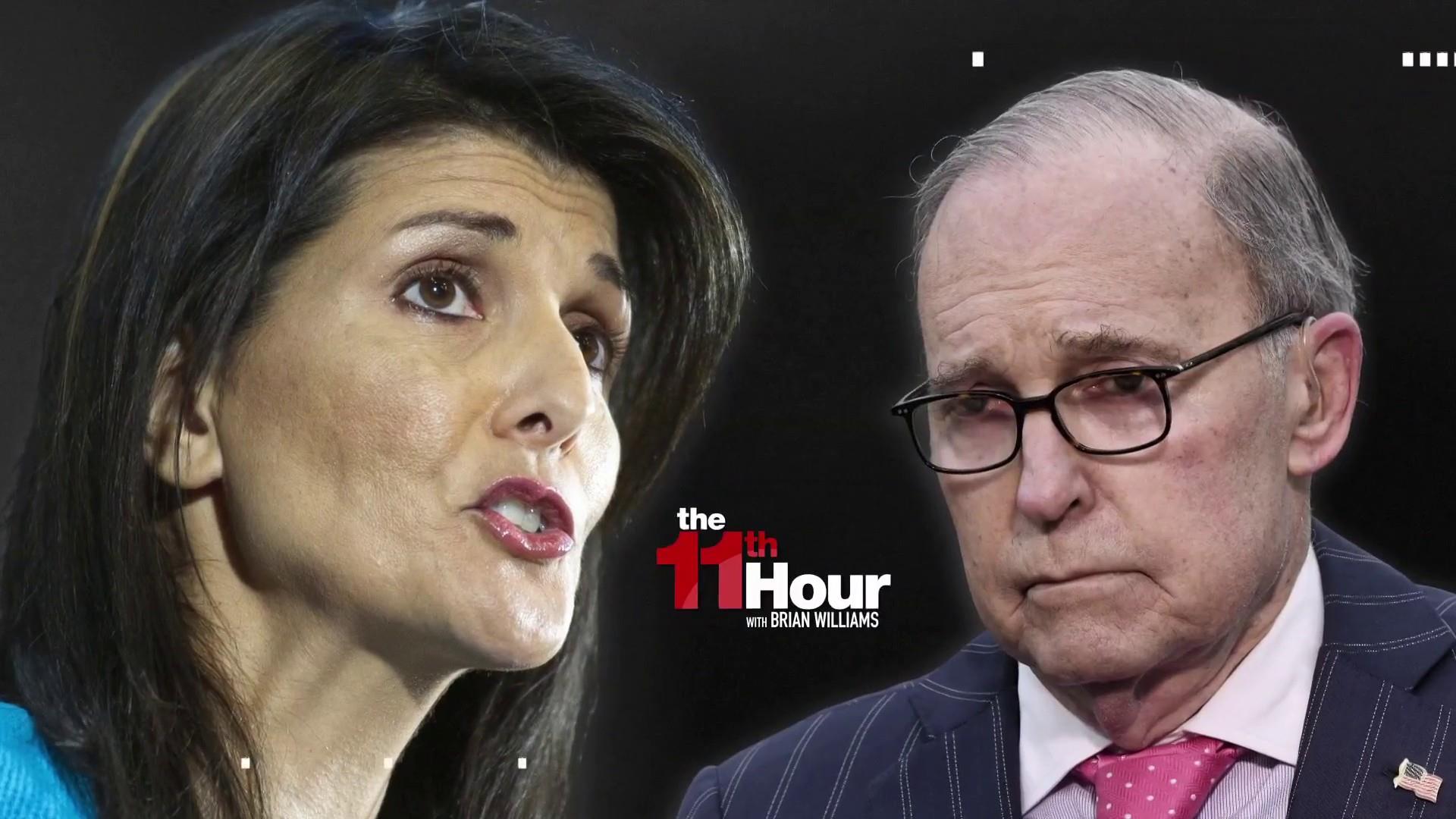 Image result for photos of nikki haley and larry kudlow