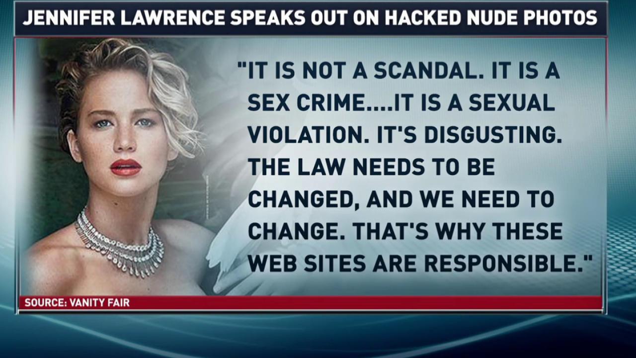 Jennifer Lawrence on leaked nude photos: It's a sex crime
