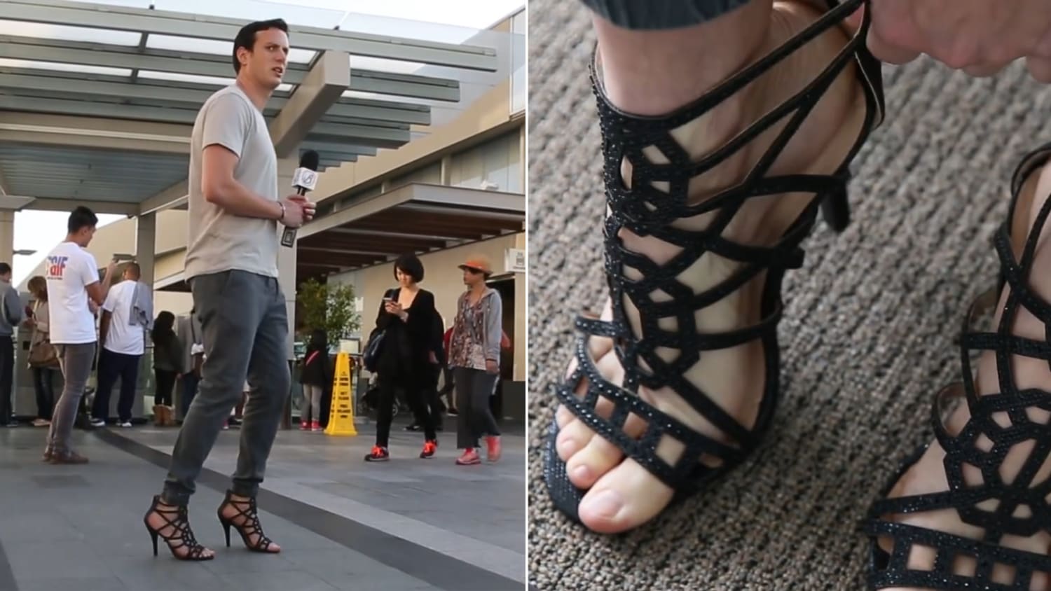 Man tries wearing high heels for a day 