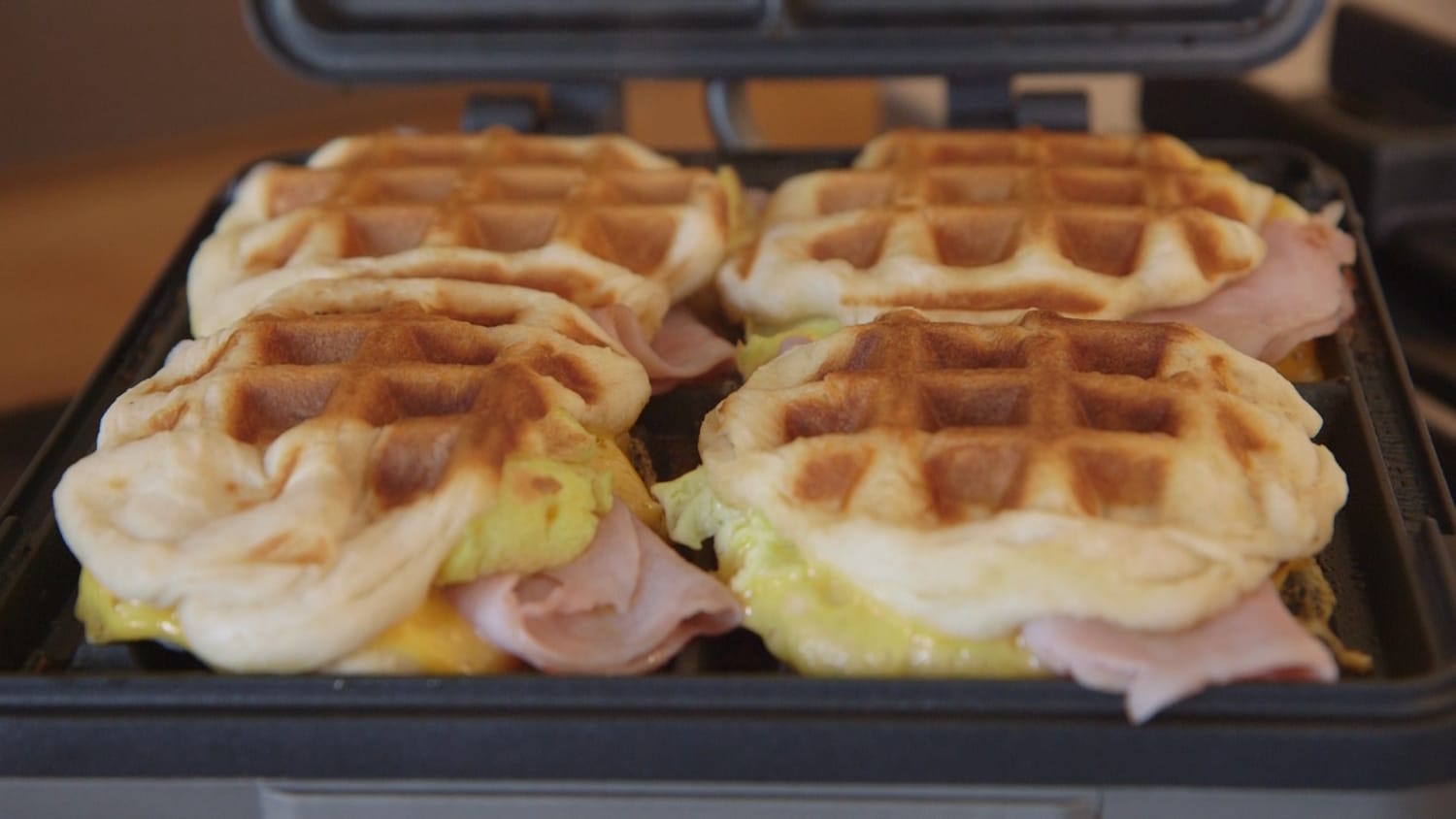 4 Ingredient Breakfast Stuffed Waffles Recipe