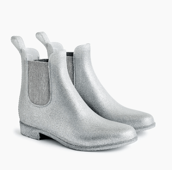 sequin rain boots