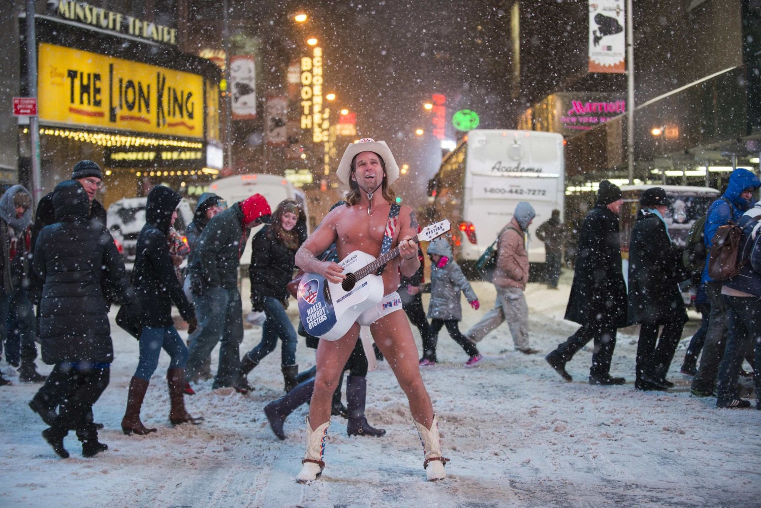 Naked Cowboy On Times Square New York Stock Photo 