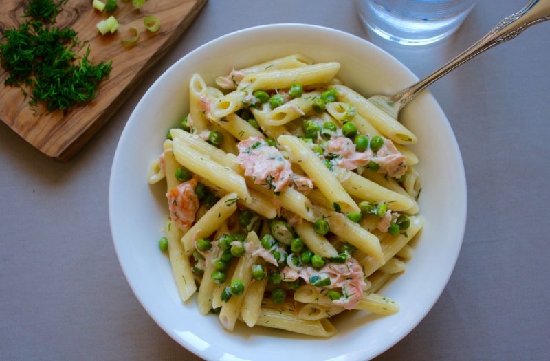 Salmon And Peas With Pasta Today Com