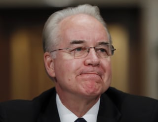 Image: Tom Price pauses while testifying on Capitol Hill in Washington