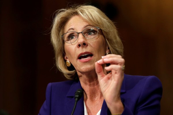 Image: Betsy DeVos testifies before the Senate Health, Education and Labor Committee confirmation hearing