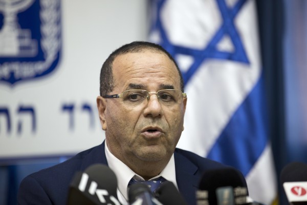 Image: Israel's Communications Minister Ayoob Kara speaks during a press conference in Jerusalem, Aug. 6, 2017.