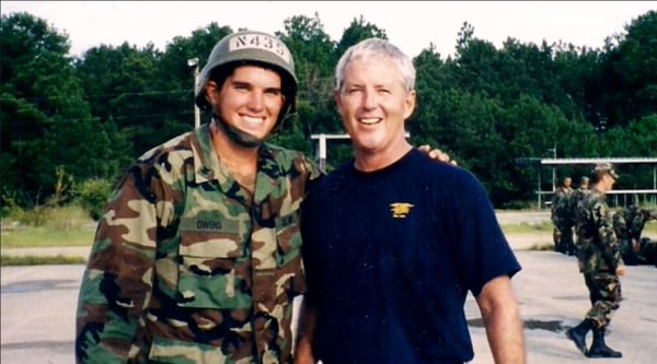 Image: Ryan Owens, left, with his father Bill Owens.