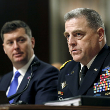 Image: Milley testifies at the Senate hearing about women deployed in ground combat units on Capitol Hill  in Washington
