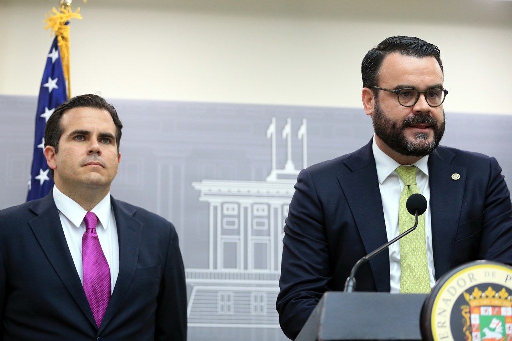 Image: Gov. Ricardo Rossello and Gerardo Portela, director of the island's Fiscal Agency and Financial Advisory Authority.