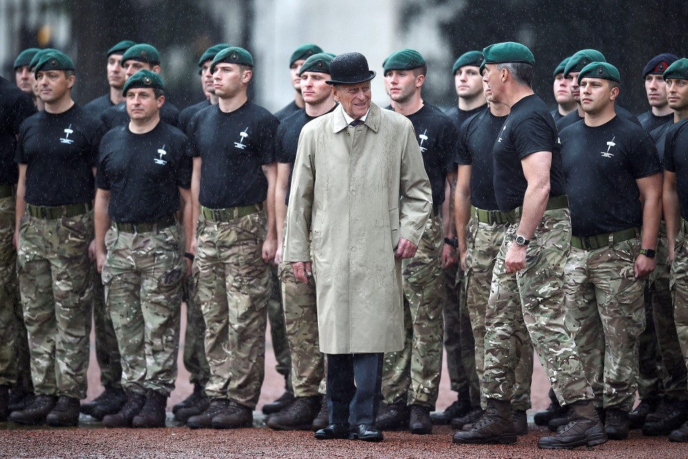 Image: Britain's Prince Philip, Duke of Edinburgh, in his role as Captain General, Royal Marines, attends a parade to mark the finale of the 1664 Global Challenge at Buckingham Palace on August 2, 2017.