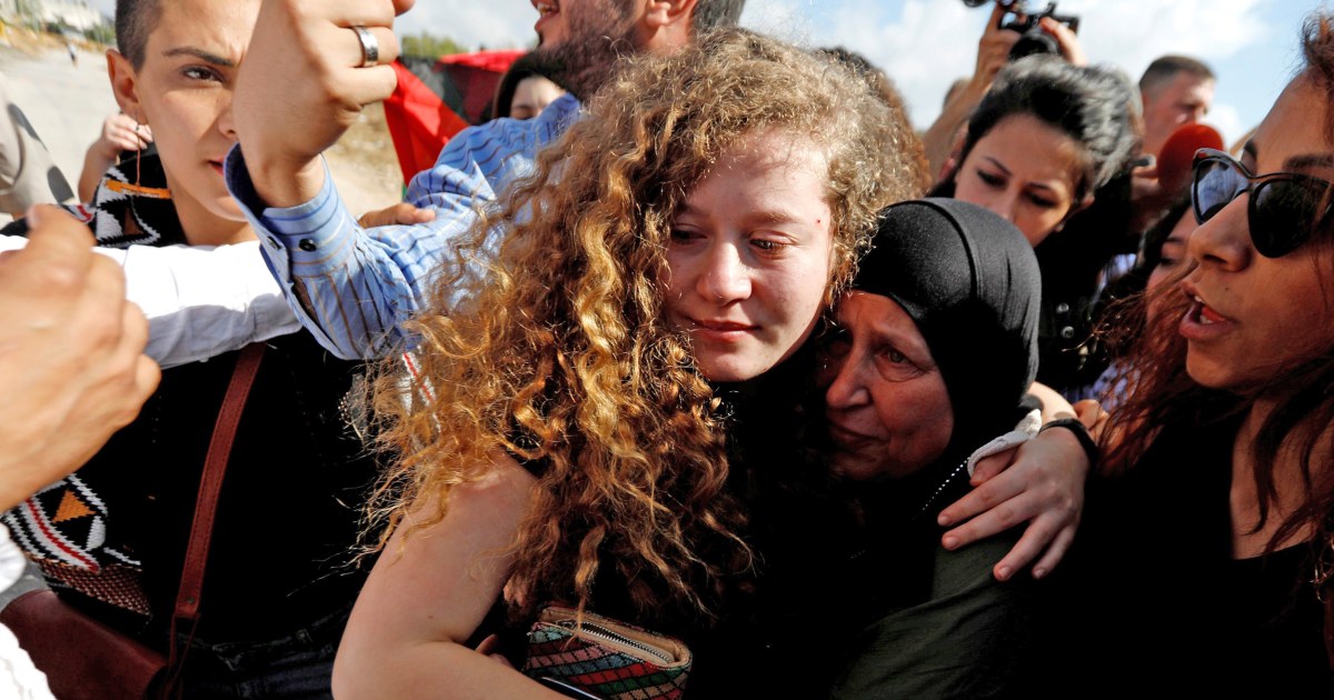 Palestinian protest icon Tamimi released from Israeli prison