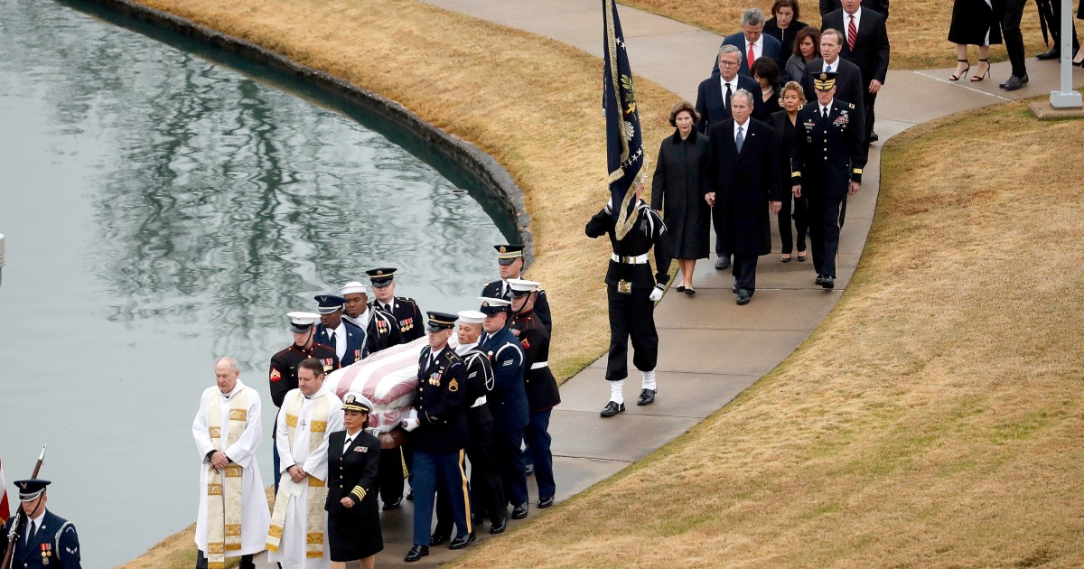 'Courage of a warrior': George H.W. Bush laid to rest in Texas after tributes from friends, family