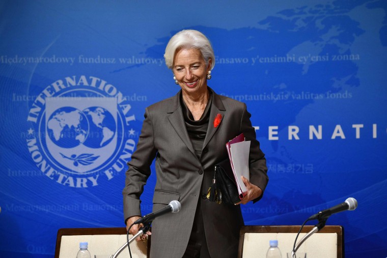 Image: International Monetary Fund (IMF) managing director Christine Lagarde smiles as she attends a press conference in Tokyo