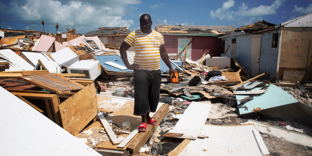 In Abaco Islands, the letter D marks the site of a grim recovery effort
