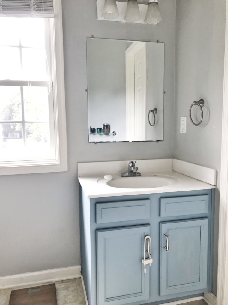 See This Bathroom Vanity Completed Transformed After Paint And A