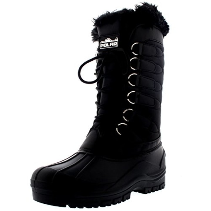 black warm winter boots