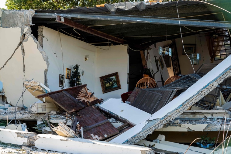 Image: An earthquake-damaged house in Guanica.