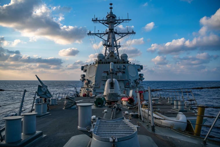 Image: The Arleigh-Burke class guided-missile destroyer USS Barry (DDG 52) conducting underway operations
