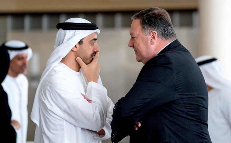 Image: Secretary of State Mike Pompeo and Abu Dhabi's Crown Prince Sheikh Mohammed bin Zayed Al Nahyan
