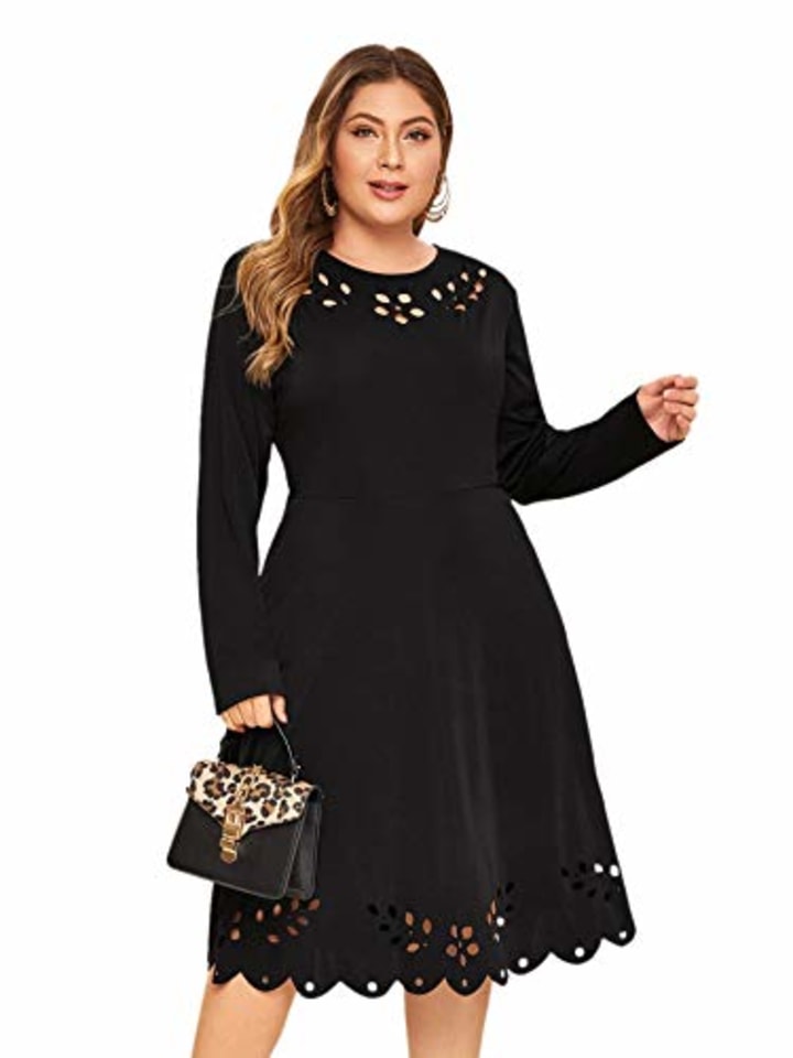 casual black dress plus size