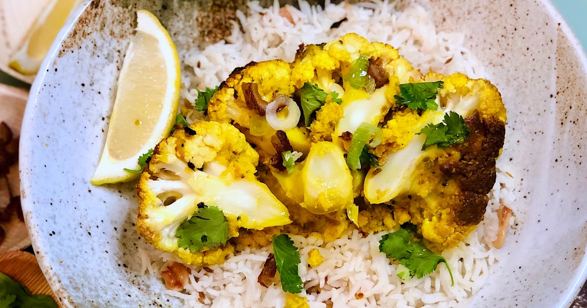 How to roast a whole cauliflower to serve in 3 main dishes