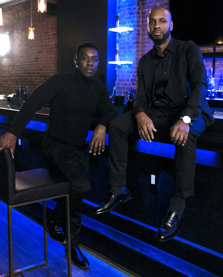 Charles Hughes, left, and Richard Solomon, owners of Lambda Lounge, one of two Black-owned gay bars remaining in NYC.