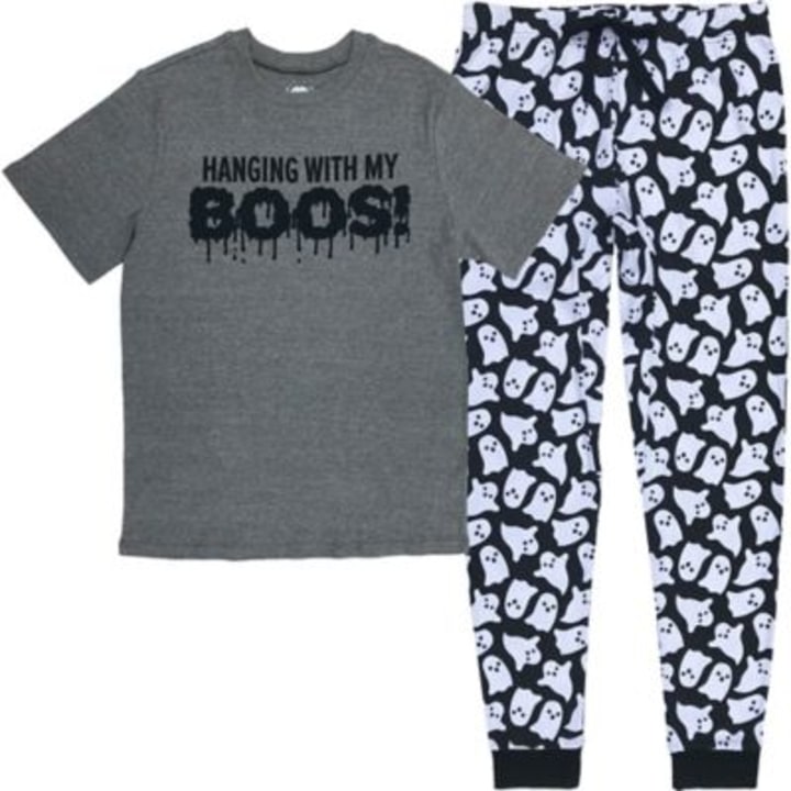 Kehen Matching Set Family Halloween Holiday Pj Pajamas Skull Print Sleepwear Nightwear Parent Child Family Equipment