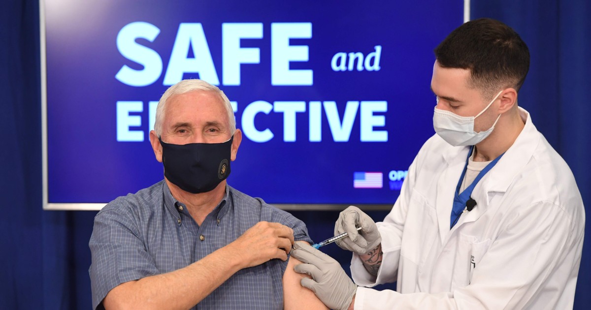 Pence receives Covid vaccine in televised appearance, hails 'medical miracle'
