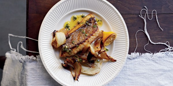Curtis Stone's Pan-Fried Snapper with Fennel and Salsa Verde