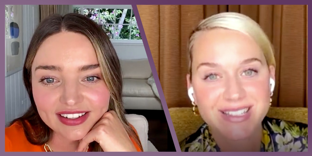 Katy Perry and Miranda Kerr share a chat about motherhood