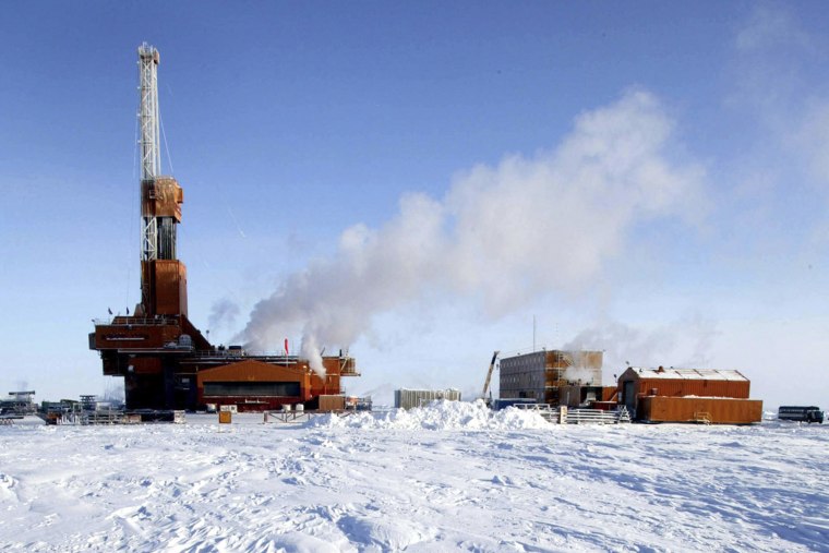 Drilling operations in the National Petroleum Reserve in Alaska.