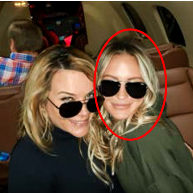 Katherine Schwab, right, on a private jet to Washington with Jenna Ryan.