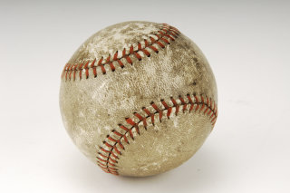 Image: The baseball Babe Ruth hit for his final career big league home run in 1935 is on display at the National Baseball Hall of Fame and Museum in Cooperstown, New York. 
